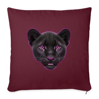 Panthère rose | Tête de panthère de bébé - Housse de coussin décorative 45 x 45 cm - bordeaux - Devant
