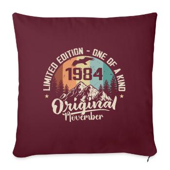 Original Novembre 1984 Anniversaire Novembre 1984 - Housse de coussin décorative 45 x 45 cm - bordeaux - Devant