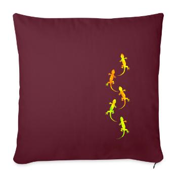 Geckos - Housse de coussin décorative 45 x 45 cm - bordeaux - Devant