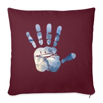 Mains-en-ciel - Housse de coussin décorative 45 x 45 cm - bordeaux - Devant
