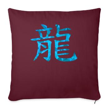 Dragon chinois - Housse de coussin décorative 45 x 45 cm - bordeaux - Devant