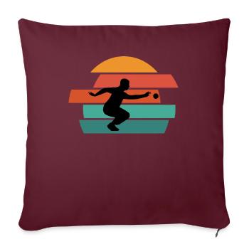 Boule Pétanque pétanque boule boule boule - Housse de coussin décorative 45 x 45 cm - bordeaux - Devant