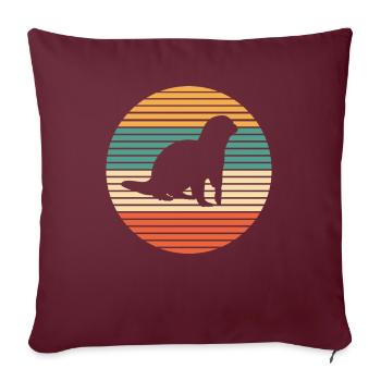 Loutres - Housse de coussin décorative 45 x 45 cm - bordeaux - Devant