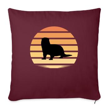 Loutres - Housse de coussin décorative 45 x 45 cm - bordeaux - Devant