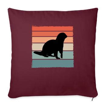 Loutres - Housse de coussin décorative 45 x 45 cm - bordeaux - Devant