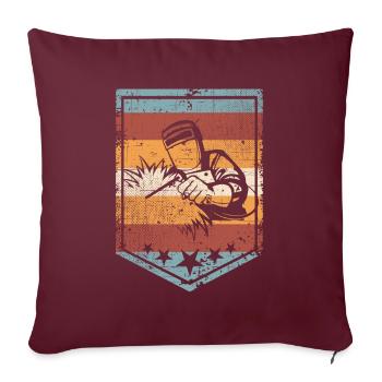 Soudure - Housse de coussin décorative 45 x 45 cm - bordeaux - Devant