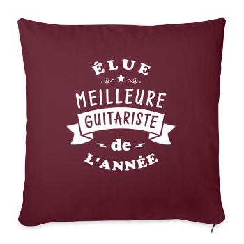Elue meilleure guitariste de l’année - Housse de coussin décorative 45 x 45 cm - bordeaux - Devant