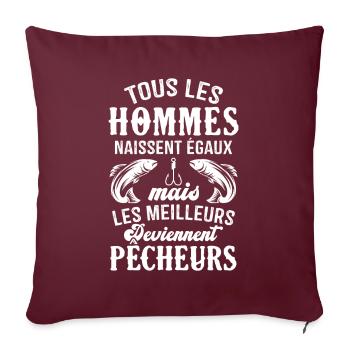 Les meilleurs hommes deviennent pêcheurs - Housse de coussin décorative 45 x 45 cm - bordeaux - Devant