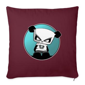 Jeu Panda Gangsta Panda drôle mignon cool - Housse de coussin décorative 45 x 45 cm - bordeaux - Devant