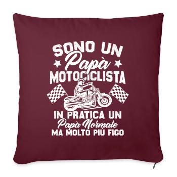 Un père motard et un père normal plus cool - Housse de coussin décorative 45 x 45 cm - bordeaux - Devant