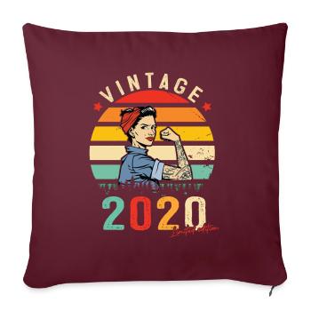 2020 Vintage Limited Edition Damengeschenk - Sofakissenbezug 45 x 45 cm - Burgunderrot - Vorne