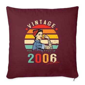 2006 Vintage Édition limitée Cadeau Femmes - Housse de coussin décorative 45 x 45 cm - bordeaux - Devant