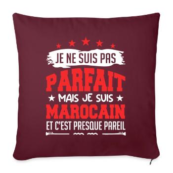 Je Ne Suis Parfait Mais Je Suis Marocain - Housse de coussin décorative 45 x 45 cm - bordeaux - Devant