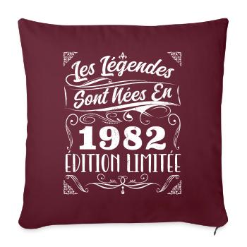 Les Légendes Sont Nés En 1982 | Cadeau - Housse de coussin décorative 45 x 45 cm - bordeaux - Devant