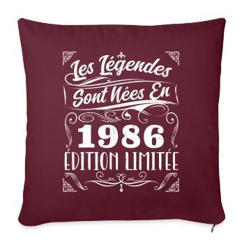Les Légendes Sont Nés En 1986 | Cadeau - Housse de coussin décorative 45 x 45 cm - bordeaux - Devant