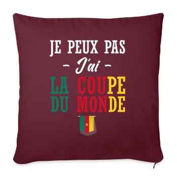 Cameroun Football | supporter de Cameroun foot - Housse de coussin décorative 45 x 45 cm - bordeaux - Devant