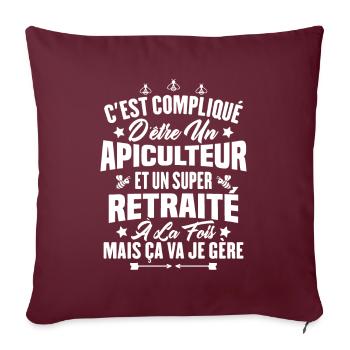 Un apiculteur et un super retraité - Housse de coussin décorative 45 x 45 cm - bordeaux - Devant