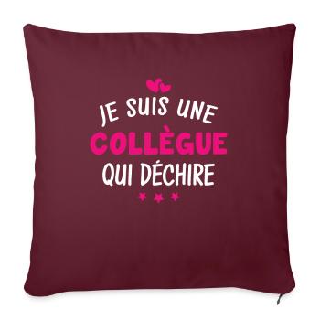 Je suis une collègue qui déchire - Housse de coussin décorative 45 x 45 cm - bordeaux - Devant