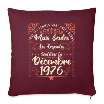 Légendes Sont Nées En Décembre 1976 édition limité - Housse de coussin décorative 45 x 45 cm - bordeaux - Devant