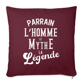 Parrain, l'homme, le mythe, la légende - Housse de coussin décorative 45 x 45 cm - bordeaux - Devant