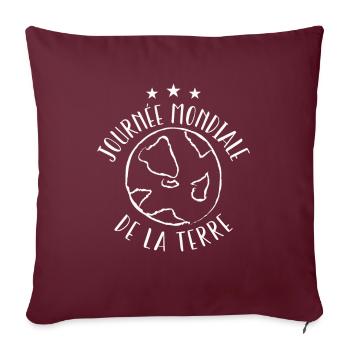 Journée mondiale de la Terre - Housse de coussin décorative 45 x 45 cm - bordeaux - Devant