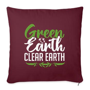 Journée mondiale de la Terre - Jour de la Terre - Housse de coussin décorative 45 x 45 cm - bordeaux - Devant