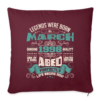 March 1998 | birthday gift - Housse de coussin décorative 45 x 45 cm - bordeaux - Devant