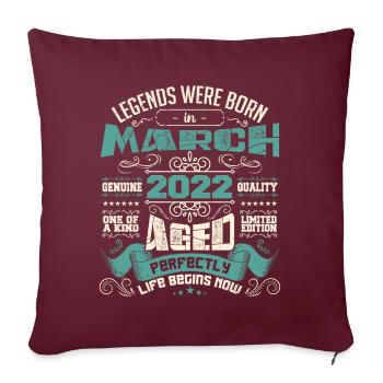March 2022 | birthday gift - Housse de coussin décorative 45 x 45 cm - bordeaux - Devant