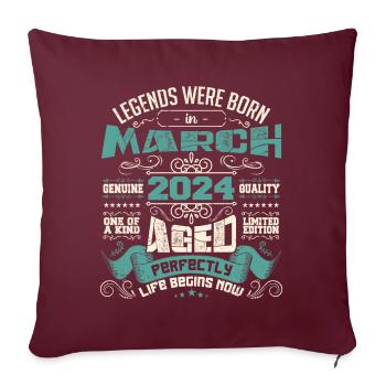 March 2024 | birthday gift - Housse de coussin décorative 45 x 45 cm - bordeaux - Devant