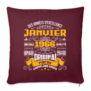 JANVIER 1966 | ORIGINAL PIÈCES - Housse de coussin décorative 45 x 45 cm - bordeaux - Devant