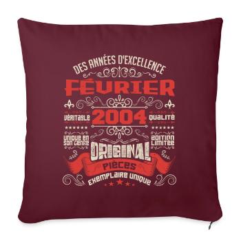 Février 2004 | Des Années D'excellence - Housse de coussin décorative 45 x 45 cm - bordeaux - Devant