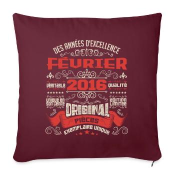 Février 2016 | Des Années D'excellence - Housse de coussin décorative 45 x 45 cm - bordeaux - Devant