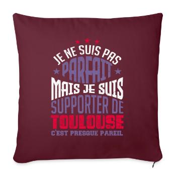 Cadeau Supporter de Toulouse Foot - Housse de coussin décorative 45 x 45 cm - bordeaux - Devant