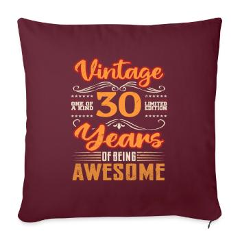 Vintage | 30 anniversaire idées cadeaux - Housse de coussin décorative 45 x 45 cm - bordeaux - Devant
