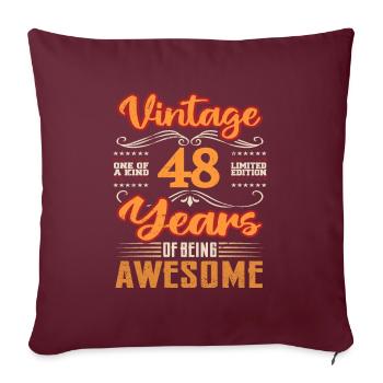 Vintage | 48 anniversaire idées cadeaux - Housse de coussin décorative 45 x 45 cm - bordeaux - Devant