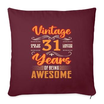 Vintage | 31 anniversaire idées cadeaux - Housse de coussin décorative 45 x 45 cm - bordeaux - Devant