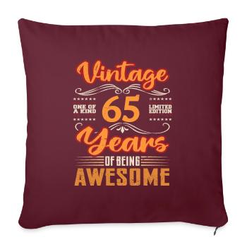 Vintage | 65 anniversaire idées cadeaux - Housse de coussin décorative 45 x 45 cm - bordeaux - Devant