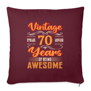 Vintage | 70 anniversaire idées cadeaux - Housse de coussin décorative 45 x 45 cm - bordeaux - Devant