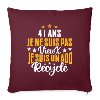 41 ans | Cadeau d'anniversaire | fête des pères - Housse de coussin décorative 45 x 45 cm - bordeaux - Devant