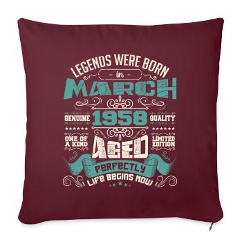 March 1958 | birthday gift - Housse de coussin décorative 45 x 45 cm - bordeaux - Devant
