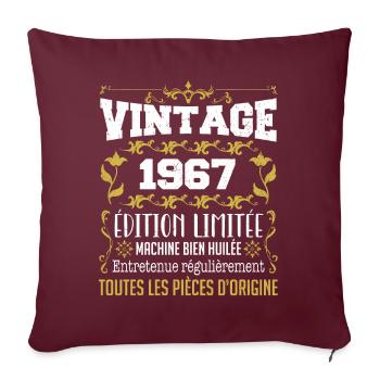 vintage 1967 | Toutes Les Pièces D'origine - Housse de coussin décorative 45 x 45 cm - bordeaux - Devant