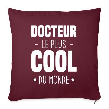 Docteur le plus cool du monde - Housse de coussin décorative 45 x 45 cm - bordeaux - Devant