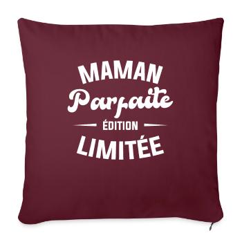 Maman parfaite édition limitée - Housse de coussin décorative 45 x 45 cm - bordeaux - Devant