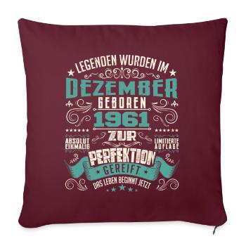 Legenden werden geboren im Dezember 1961 - Housse de coussin décorative 45 x 45 cm - bordeaux - Devant