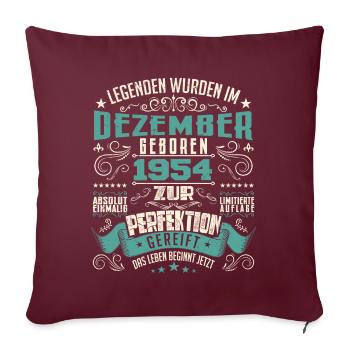 Legenden werden geboren im Dezember 1954 - Housse de coussin décorative 45 x 45 cm - bordeaux - Devant