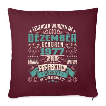 Legenden werden geboren im Dezember 1977 - Housse de coussin décorative 45 x 45 cm - bordeaux - Devant