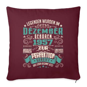 Legenden werden geboren im Dezember 1957 - Housse de coussin décorative 45 x 45 cm - bordeaux - Devant