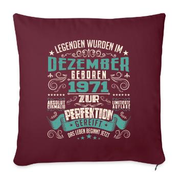 Legenden werden geboren im Dezember 1971 - Housse de coussin décorative 45 x 45 cm - bordeaux - Devant