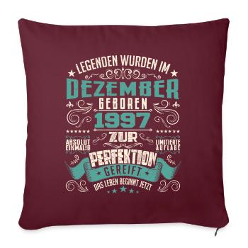 Legenden werden geboren im Dezember 1997 - Housse de coussin décorative 45 x 45 cm - bordeaux - Devant