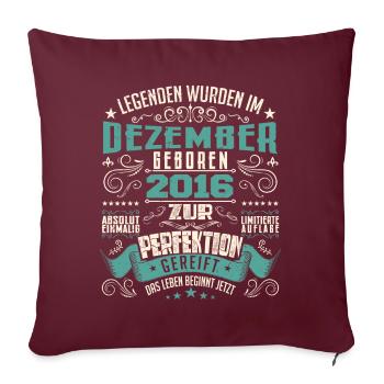 Legenden werden geboren im Dezember 2016 - Housse de coussin décorative 45 x 45 cm - bordeaux - Devant
